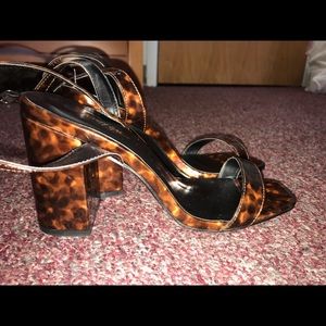 Tortoiseshell Square Toe Heels